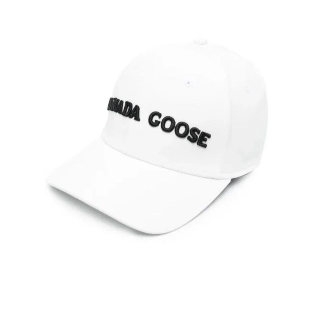 Canada Goose Spellout Logo White Tech Technical Stretch Cap Sz M/L NEW MSRP $225